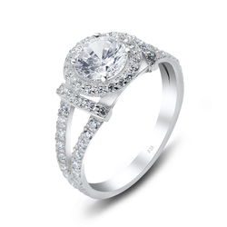 Luxurious Sterling Silver Ring Decorated With CZ NSR-2888